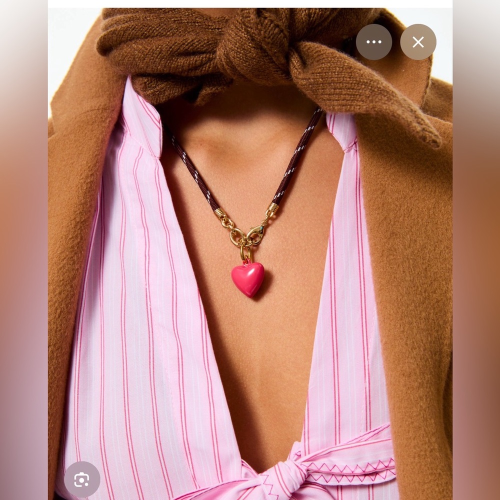 Roxanne Assoulin Happy Cord Necklace with Puffy Mini Heart Charm